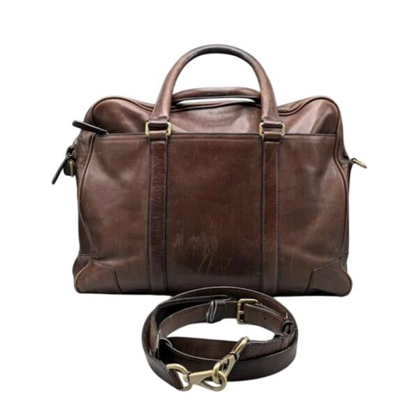RARE Vintage Coach Leather‎ Briefcase Bag - Rich Brown Leather w/Brass Hardware - Picture 1 of 5